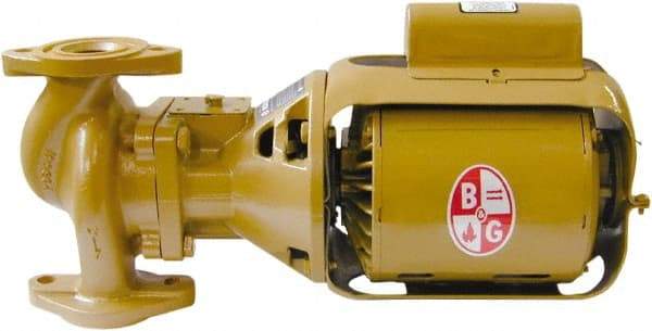 Bell & Gossett - .25 hp, 1 Phase, Bronze Housing, Cast Bronze Impeller, Inline Circulator Pump - 115/230V Volt, 60 Hz Hz, 125 Max psi, 120V Motor - Industrial Tool & Supply