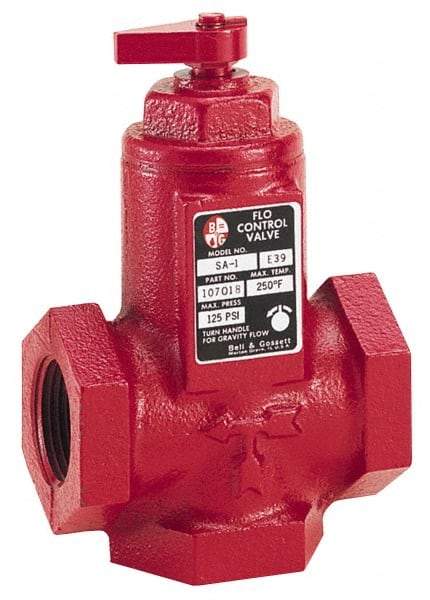 Bell & Gossett - 1-1/2" Pipe, Cast Iron Manually Operated Plumbing Valve - Buna Seal, FNPT - Industrial Tool & Supply