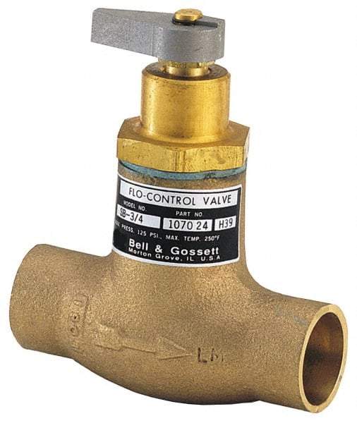 Bell & Gossett - 3/4" Pipe, Bronze Manually Operated Plumbing Valve - Buna Seal, Sweated - Industrial Tool & Supply