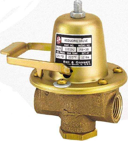 Bell & Gossett - 1/2" Inlet, 1/2" Outlet, FNPT, Pressure Relief Valve - 125 Max psi, Lead Free Brass - Industrial Tool & Supply