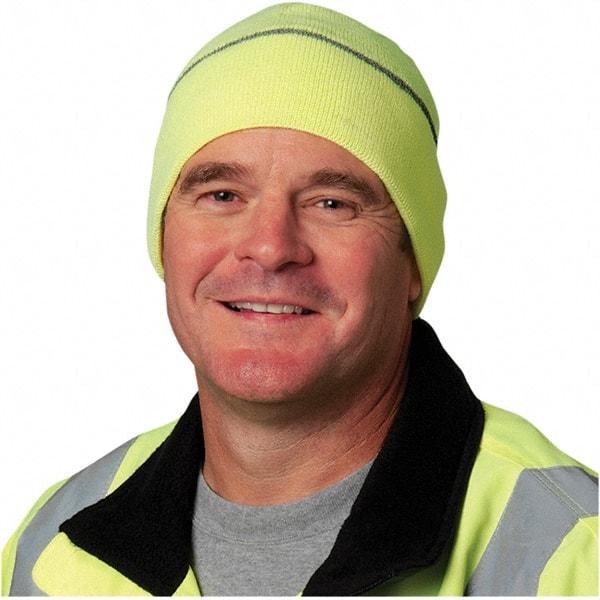PIP - Size 9-1/2", High Visibility Cuffed Hat - Hi-Viz Yellow Solid Pattern, Polyester - Industrial Tool & Supply