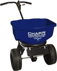 Chapin - 80 Lb Powder Coated Steel Walk Behind Broadcast Landscape Spreader - 14" Pneumatic Wheels - Industrial Tool & Supply
