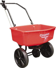 Chapin - 70 Lb Powder Coated Steel Walk Behind Broadcast Landscape Spreader - 10" Solid Rubber Wheels - Industrial Tool & Supply