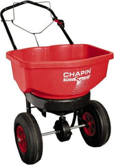Chapin - 80 Lb Powder Coated Steel Walk Behind Broadcast Landscape Spreader - 12" Pneumatic Wheels - Industrial Tool & Supply