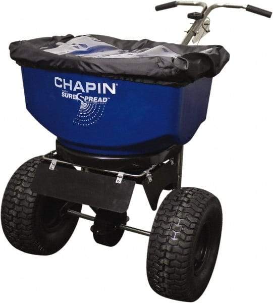 Chapin - 100 Lb Stainless Steel Walk Behind Broadcast Landscape Spreader - 14" Pneumatic Wheels - Industrial Tool & Supply
