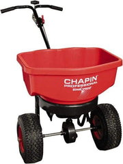 Chapin - 80 Lb Powder Coated Steel Walk Behind Broadcast Landscape Spreader - 12" Pneumatic Wheels - Industrial Tool & Supply