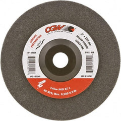 Camel Grinding Wheels - 4-1/2" Very Fine Grade Silicon Carbide Deburring Disc - 5/8-11 Threaded Center Hole, Arbor Connection, Gray - Industrial Tool & Supply
