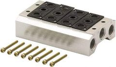 ARO/Ingersoll-Rand - 1/8" 4 Station Solenoid Valve Manifold - Use with Sierra 18mm Solenoid Valves - Industrial Tool & Supply