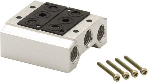 ARO/Ingersoll-Rand - 1/8" 2 Station Solenoid Valve Manifold - Use with Sierra 18mm Solenoid Valves - Industrial Tool & Supply