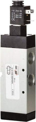 ARO/Ingersoll-Rand - 1/2" Inlet x 1/2" Outlet, Single Solenoid Actuator, Spring Return, 2 Position, Body Ported Solenoid Air Valve - 120 VAC Input, 4.32 CV, 3 Way, 115 psi, 122° Max Temp, 15° Min Temp - Industrial Tool & Supply