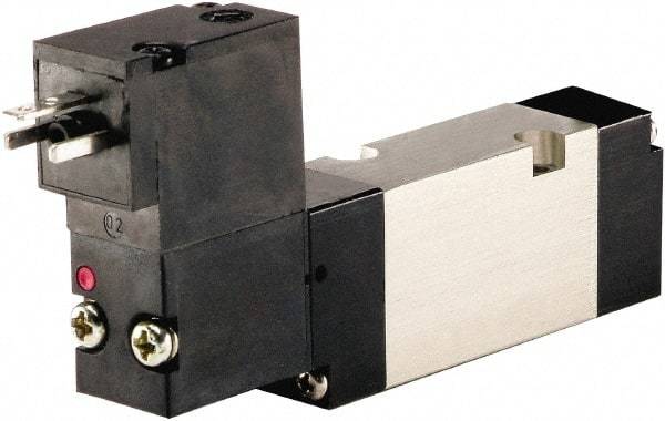 ARO/Ingersoll-Rand - Solenoid Actuator, Spring Return, 2 Position, Body Ported Solenoid Air Valve - 24 VDC Input, 1/4 CV, 4 Way, 115 psi, 122° Max Temp - Industrial Tool & Supply