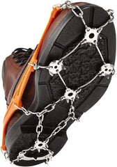 Ergodyne - Size L, (Women's Size L) Strap-On Cleat - Steel Studs Traction, Orange - Industrial Tool & Supply