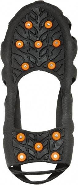 Ergodyne - Size L, (Women's Size L) Strap-On Cleat - Steel Studs Traction, Black - Industrial Tool & Supply