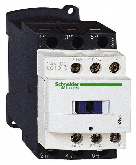 Schneider Electric - 3 Pole, 230 Coil VAC at 50/60 Hz, 12 Amp at 440 VAC and 25 Amp at 440 VAC, Nonreversible IEC Contactor - 1 Phase hp: 1 at 115 VAC, 2 at 230/240 VAC, 3 Phase hp: 10 at 575/600 VAC, 3 at 200/208 VAC, 3 at 230/240 VAC, 7.5 at 460/480 VAC - Industrial Tool & Supply
