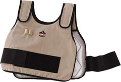 Ergodyne - Size L/XL, Khaki Cooling Vest - 40 to 52" Chest, Hook & Loop Front, PVC, Cotton - Industrial Tool & Supply