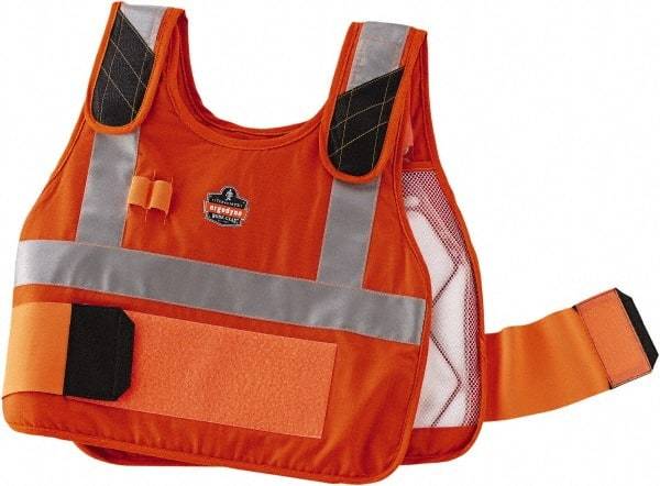 Ergodyne - Size S/M, Orange Cooling Vest - 32 to 40" Chest, Hook & Loop Front, Cotton - Industrial Tool & Supply