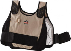Ergodyne - Size L/XL, Khaki Cooling Vest - 40 to 52" Chest, Hook & Loop Front, Cotton - Industrial Tool & Supply