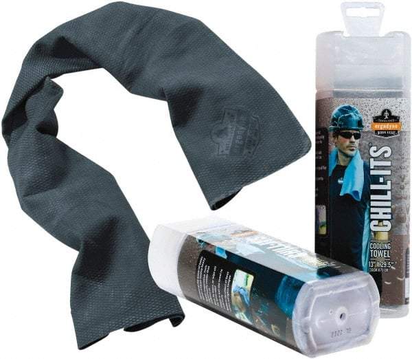 Ergodyne - Size 40", Cooling Towel - Gray Solid Pattern, Polyester - Industrial Tool & Supply