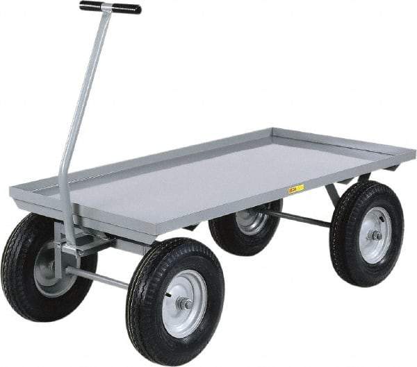 Little Giant - 3,000 Lb Capacity Steel Wagon Truck - Steel Deck, 30" OAW, 60" Platform Length x 18-1/2" Platform Height, Pneumatic Casters - Industrial Tool & Supply