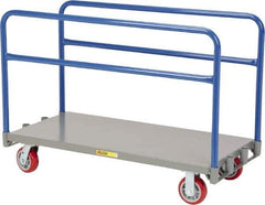 Little Giant - 3,600 Lb Capacity Steel Adjustable Sheet & Panel Truck - Steel Deck, 30" OAW, 60" Platform Length, Polyurethane Casters - Industrial Tool & Supply