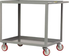 Little Giant - 1,200 Lb Capacity, 30" Wide x 48" Long x 35" High Service Cart - 2 Shelf, Steel, 2 Rigid/2 Swivel Casters - Industrial Tool & Supply
