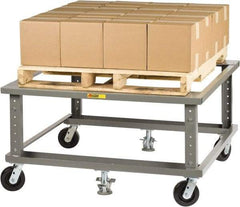 Little Giant - 3,600 Lb Capacity Steel Adjustable Height Pallet Stand - 48" Long x 40" Wide x 24" High, 6" Wheels - Industrial Tool & Supply