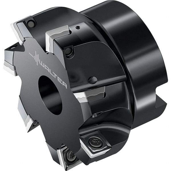 Walter - 8 Inserts, 76.2mm Cut Diam, 25.4mm Arbor Diam, Indexable Square-Shoulder Face Mill - 0° Lead Angle, 50mm High, Through Coolant, Series M4132-UB1 - Industrial Tool & Supply