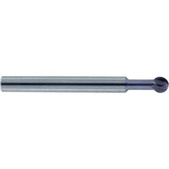 Accupro - 1/2" Diam, 0.427" LOC, 4 Flute Solid Carbide Ball End Mill - nACo Finish, Single End, 3" OAL, 1/2" Shank Diam, Undercutting - Industrial Tool & Supply