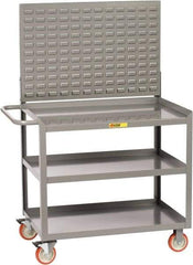 Little Giant - 1,200 Lb Capacity, 3 Shelf, 3 Drawer Mobile Workstation - 53-1/2" Wide x 24" Deep x 60" High, Gray - Industrial Tool & Supply