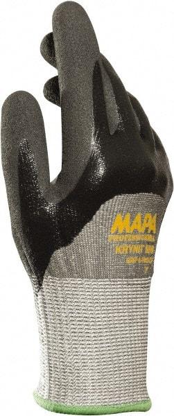 MAPA Professional - Size XL (10), ANSI Cut Lvl 2, Puncture Lvl 3, Abrasion Lvl 4, Nitrile Coated HDPE Cut Resistant Gloves - Palm, Fingers & Knuckles Coated, HDPE Lining, Knit Wrist, Gray, Paired - Industrial Tool & Supply