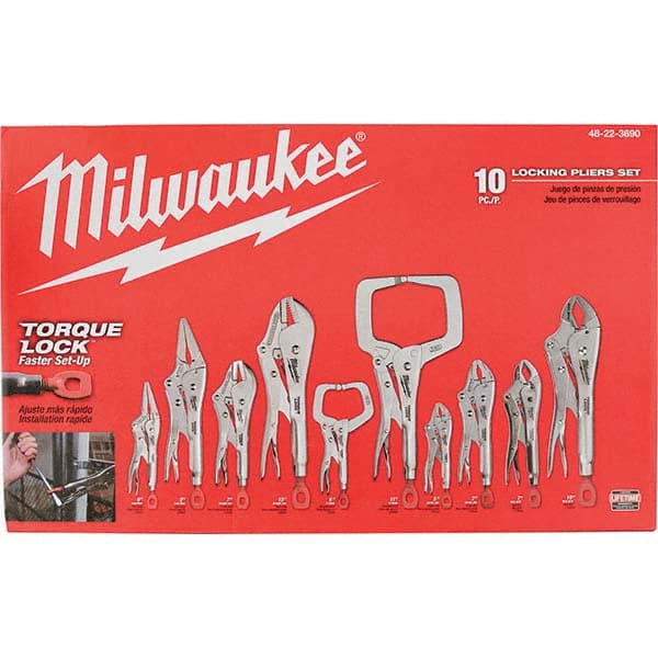 Milwaukee Tool - Plier Sets Set Type: Locking Pliers Number of Pieces: 10 - Industrial Tool & Supply