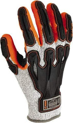 Ergodyne - Size 2XL Synthetic Blend Cut Resistant Work Gloves - For Mechanic's & Lifting, Knit Wrist Cuff, Full Fingered, Gray/Orange, Paired - Industrial Tool & Supply