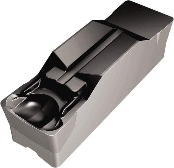 Sandvik Coromant - M1N123 GM Grade 1105, 11mm Cutting Width Carbide Grooving Insert - Neutral, 0.8mm Corner Radius, TiAlN2 Finish - Industrial Tool & Supply