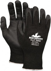 MCR Safety - Size M (8), ANSI Cut Lvl A6, Puncture Lvl 4, Abrasion Lvl 4, Nitrile Coated Cut Resistant Gloves - Palm & Fingertips Coated, Black, Paired - Industrial Tool & Supply