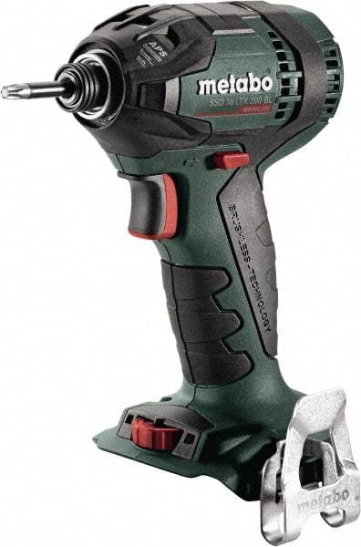 Metabo - 18 Volt, 1/4" Drive, 1,770 Ft/Lb Torque, Cordless Impact Driver - Pistol Grip Handle, 2900 RPM, Bare Tool - Industrial Tool & Supply