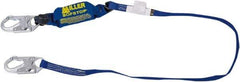 Miller - 6' Long, 310 Lb Capacity, 1 Leg Locking Snap Hook Harness Shock Absorbing Lanyard - 1-1/2" Diam, Nomex/Kevlar Webbing, Locking Snap Hook Anchorage Connection - Industrial Tool & Supply