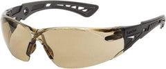 bolle SAFETY - Brown Lenses, Frameless Safety Glasses - Anti-Fog, Scratch Resistant, Size M, Wrap Around - Industrial Tool & Supply