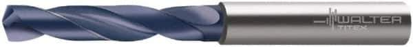 Walter-Titex - 11.4mm 140° Spiral Flute Solid Carbide Screw Machine Drill Bit - TiAlN Finish, Right Hand Cut, 1.347" Flute Length, 4" OAL, Special Type Point, Straight Shank - Industrial Tool & Supply