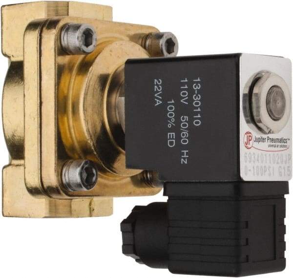 PRO-SOURCE - 3/4", 2/2 Way Stacking Solenoid Valve - 110 VAC, 8.78 CV Rate, 4.21" High x 3.54" Long - Industrial Tool & Supply