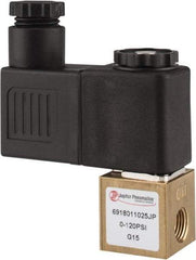 PRO-SOURCE - 1/8", 2/2 Way Square Body Stacking Solenoid Valve - 110 VAC, 0.1 CV Rate, 2.83" High x 2.3" Long - Industrial Tool & Supply