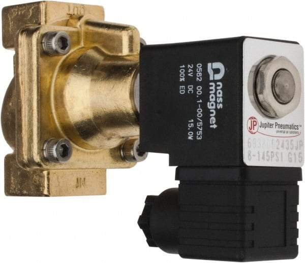 PRO-SOURCE - 3/8", 2/2 Way Steam Series Stacking Solenoid Valve - 24 VDC, 4.5 CV Rate, 4.19" High x 2.76" Long - Industrial Tool & Supply