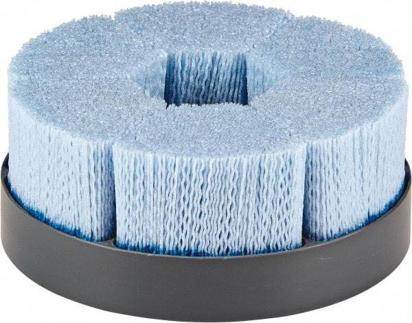 Tanis - 10" 80 Grit Ceramic Crimped Disc Brush - Shell Mill Holder Connector, 1-1/2" Trim Length, 1-1/4" Arbor Hole - Industrial Tool & Supply