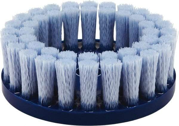 Tanis - 8" 80 Grit Ceramic Crimped Disc Brush - Drive Arbor Connector, 1-1/2" Trim Length, 7/8" Arbor Hole - Industrial Tool & Supply