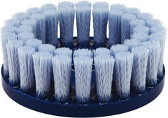 Tanis - 4" 80 Grit Ceramic Crimped Disc Brush - Drive Arbor Connector, 1-1/2" Trim Length, 7/8" Arbor Hole - Industrial Tool & Supply