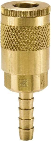 Parker - Hose Barb Tru-Flate Automotive Pneumatic Hose Coupler - Brass, 1/4" Body Diam, 5/16" Hose ID - Industrial Tool & Supply
