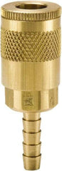 Parker - Hose Barb Tru-Flate Automotive Pneumatic Hose Coupler - Brass, 1/4" Body Diam, 5/16" Hose ID - Industrial Tool & Supply