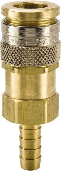 Parker - Hose Barb European High Flow Pneumatic Hose Coupler - Brass, 3/8" Body Diam, 3/8" Hose ID - Industrial Tool & Supply