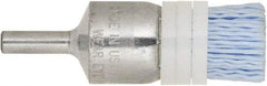 Tanis - 220 Grit, 3/4" Brush Diam, Crimped, End Brush - 1/4" Diam Steel Shank, 10,000 Max RPM - Industrial Tool & Supply
