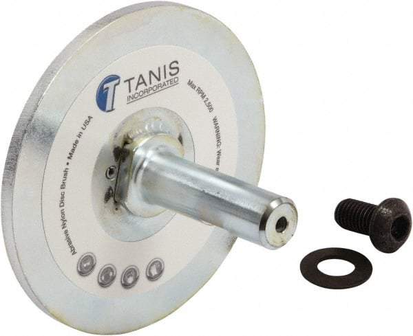 Tanis - 1/4" Arbor Hole to 3/4" Shank Diam Drive Arbor - For 10, 12 & 14" Tanis Disc Brushes, Flow Through Spindle - Industrial Tool & Supply