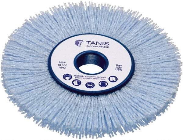 Tanis - 8" OD, 2" Arbor Hole, Crimped Nylon Wheel Brush - 1" Face Width, 2-1/4" Trim Length, 0.035" Filament Diam - Industrial Tool & Supply